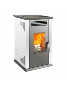 Pellet Italy 8100 Plus Blanco. Estufa Amesti grande.
