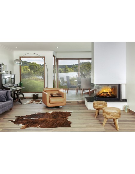 Chimenea Inserto Trifacial en sala.