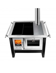 Cocina combusitón lenta Amesti Allegra Vitrox Negra 2