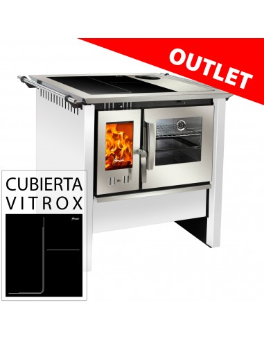 Cocina a leña Allegra Vitrox Blanca-Outlet (s9612)